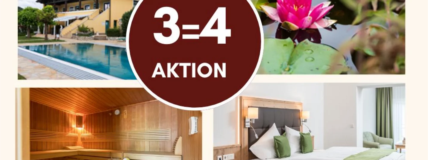Hotel with pool, sauna, room and water lily, offer 3=4
