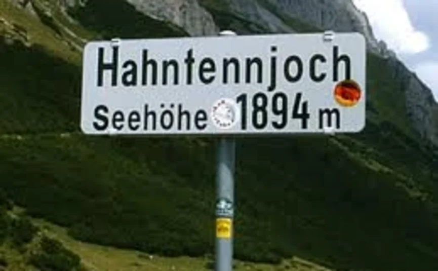 Bord bij Hahntennjoch met hoogte 1894 meter